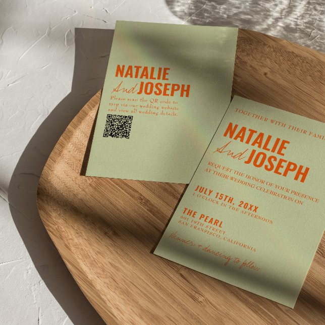 QR-kodklass Bright Traditional Colorful Bröllop Inbjudningar (Skapare uppladdad)