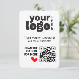QR-kodkod för stöd till små företag Tack Kort