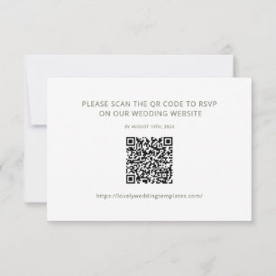 QR-kodkort för minimal Grönt QR-Bröllop OSA Anteckningskort