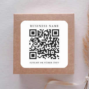 QR-kodlänk - minimalt affärsvärde, Namn Fyrkantigt Klistermärke
