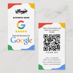 QR-kodlänkGoogle-granskning, Affärskort Visitkort