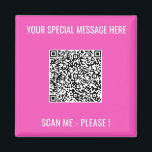 QR-kodmagnet med Anpassningsbar Text - Välj Färg Magnet<br><div class="desc">Välj Färg och Teckensnitt - Tecken med Din Speciella QR-kodinfo och Anpassningsbar Text Personlig Modern Magnet Gift - Lägg till QR-kod - Bild eller Logotyp - Bild / Text - Namn eller annan info / message - Ändra storlek och flytta eller ta bort / lägg till Inslag - Bild /...</div>