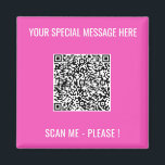QR-kodmagnet med Anpassningsbar Text - Välj Färg Magnet<br><div class="desc">Välj Färg och Teckensnitt - Tecken med Din Speciella QR-kodinfo och Anpassningsbar Text Personlig Modern Magnet Gift - Lägg till QR-kod - Bild eller Logotyp - Bild / Text - Namn eller annan info / message - Ändra storlek och flytta eller ta bort / lägg till Inslag - Bild /...</div>