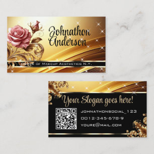 QR-kodmall Deluxe Golden Ro Luxury Chic Visitkort