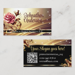 QR-kodmall Deluxe Guld Ro Luxury Chic Glam Visitkort