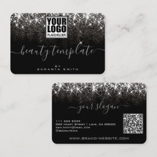 QR-kodmall Logotyp Luminous Platinum Silver Visitkort