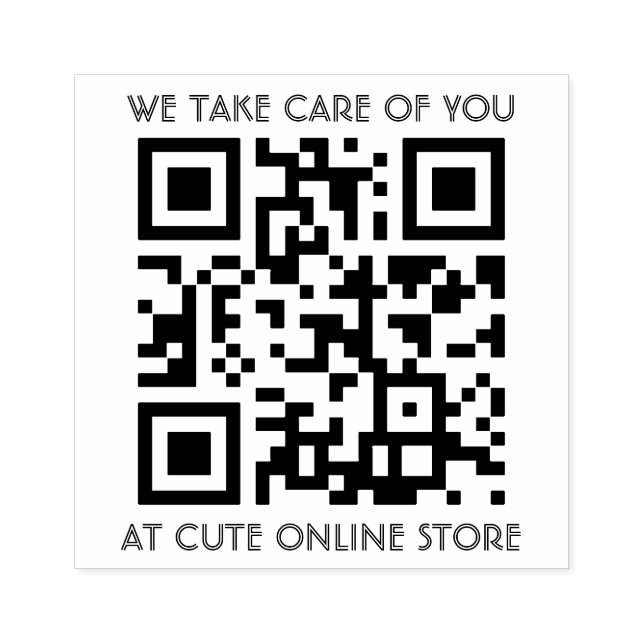 QR-kodmall med textträ Frimärke Stämpel (Tryck)