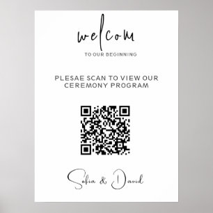 QR-kodmall,Skannningsbar Bröllop-Bröllopsprogram Poster