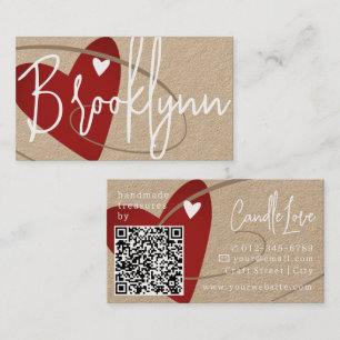 QR-kodmall tillverkad med Kärlek Heart Crafters Re Visitkort
