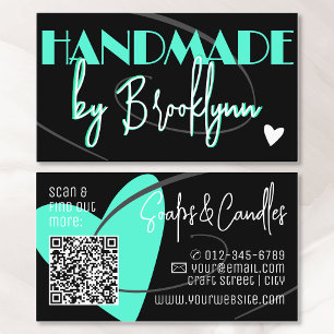 QR-kodmallens Snyggt Handmade Kärlek Heart Visitkort