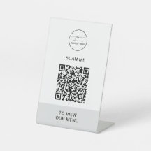 QR-kodmeny | Logotyp Kontaktlös Modern Pedestal Si