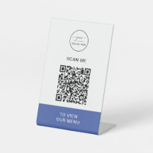 QR-kodmeny | Logotyp Kontaktlös Modern Pedestal Si