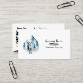 QR-kodminimalistiskt vattenfärgssvart Affärskort Visitkort