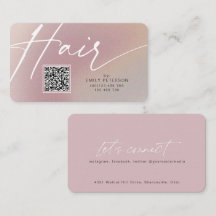 QR-kodmoderna affärskort för hårstylist