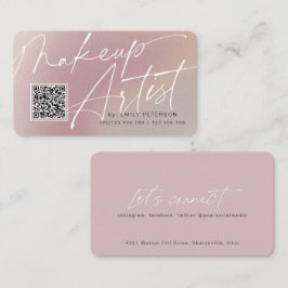 QR-kodmoderna affärskort för makeup-artist Visitkort