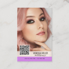 QR-kodmoderna affärskort för makeup-artist Visitkort