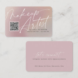 QR-kodmoderna affärskort för makeup-artist Visitkort