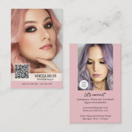 QR-kodmoderna affärskort för makeup-artist Visitkort