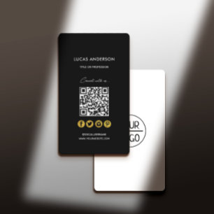 QR-kodmoderna guld-skannerbara nätverk för snygg Visitkort