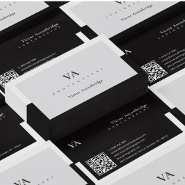 QR-kodmonogram Balck White Grått-fotografi Visitkort