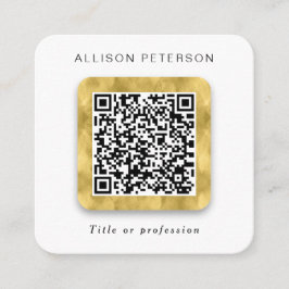QR-kodnätverk - enkel modern guld Square Fyrkantigt Visitkort