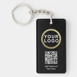 QR-kodnyckelkedja för Business Logotyp QR | Svartv