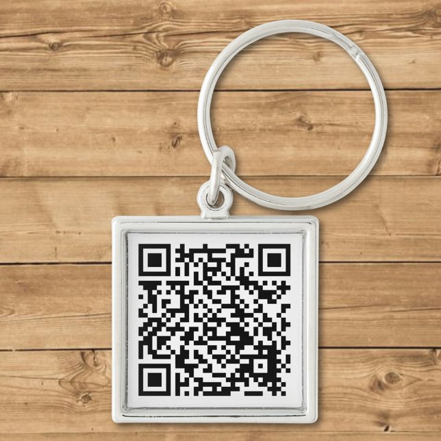 QR-kodnyckelkedja Fyrkantig Silverfärgad Nyckelring (Skapare uppladdad)