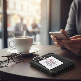 QR-kodnyckelkedja i kvadrat med anpassningsbar