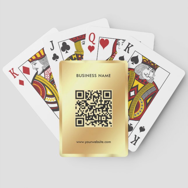 QR-kodöverföring Business Logotyp Glamor Guld Casinokort (Baksidan)