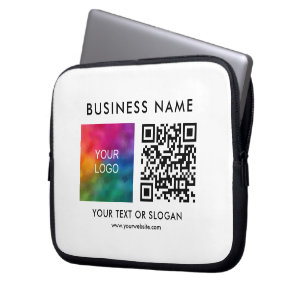 QR-kodöverföring Business Logotyp här Snyggt mall Laptop Fodral