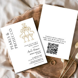 QR-kodpärlor och Prosecco-Möhippa Inbjudningar