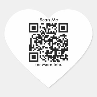 QR-kodpersonlig Hjärtformat Klistermärke