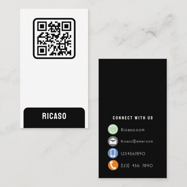 QR-kodPersonlig Visitkort (Fram/baksida)