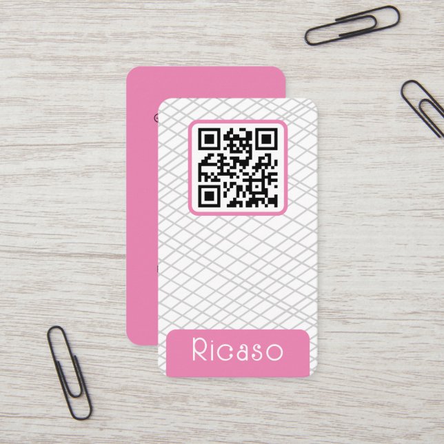 QR-kodrad Mönster-Personlig Visitkort (Fram/Back In Situ)
