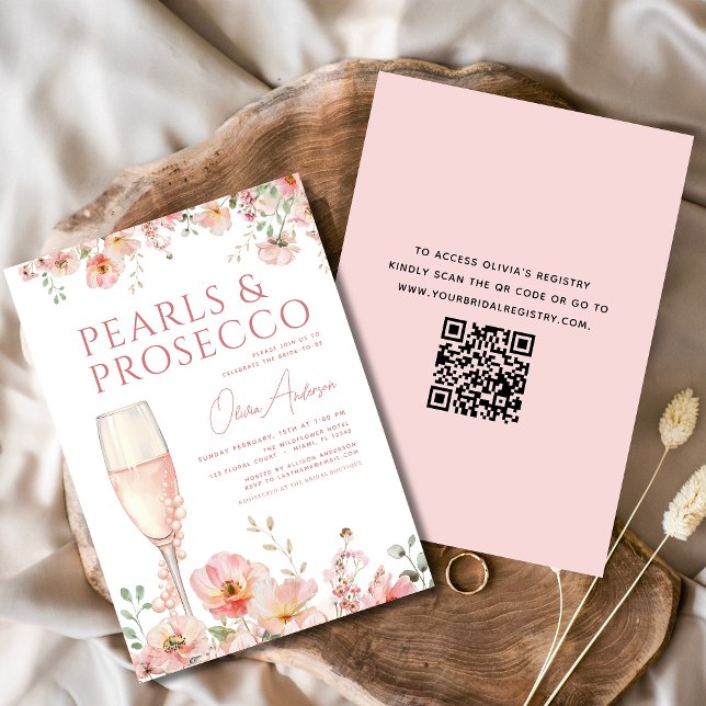 QR-kodreferenser och  Möhippa för Prosecco Inbjudningar (Skapare uppladdad)