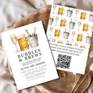 QR-kodsbubblor & Brews-Par Shower Inbjudningar