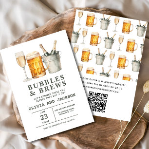 QR-kodsbubblor & Brews-Par Shower Inbjudningar