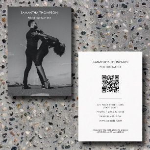 QR-kodsfoto, svart vitt, Bröllop, foto Visitkort