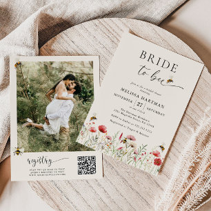 QR-kodsfotoBride to Bee Photo Möhippa Inbjudningar