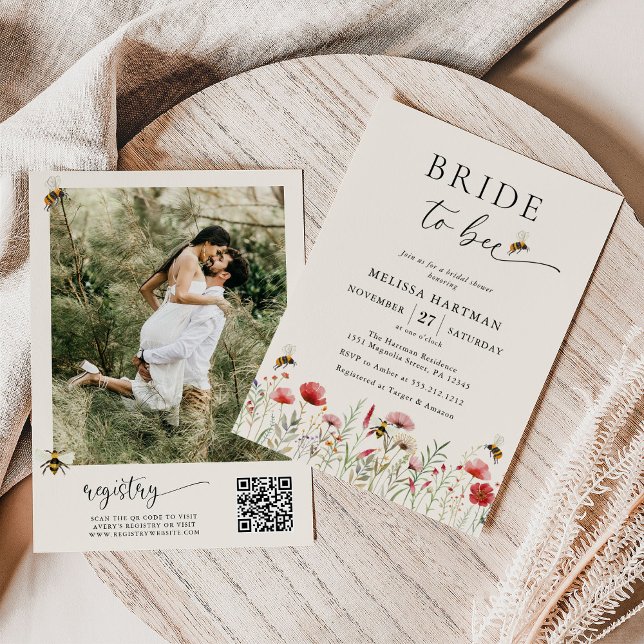 QR-kodsfotoBride to Bee Photo Möhippa Inbjudningar (Skapare uppladdad)