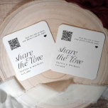 QR-kodsfotodelning Modern Simple Bröllop Underlägg Papper Kvadrat<br><div class="desc">QR Code Bröllop Underlägg: Hjälp gästerna att fånga magin i din bröllop-kväll! Den här eleganten underlägg funktioner som en anpassningsbar QR-kodgäster kan söka igenom för att överföra foton till ditt delade album. Personlig med namn och bröllop-datum är det en snyggt och funktionell keepy för firande.</div>