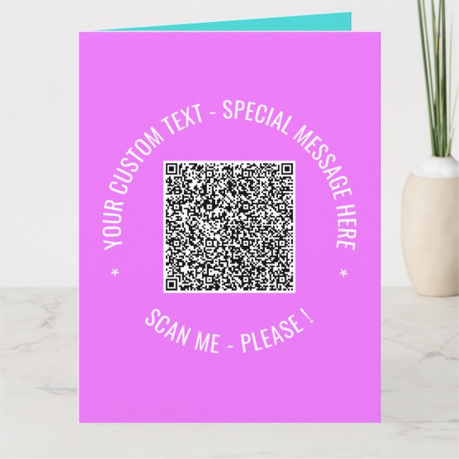 QR-kodsgenomsökningsinformationstext och hälsnings Kort (Framsida)