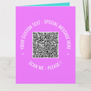 QR-kodsgenomsökningsinformationstext och hälsnings Kort