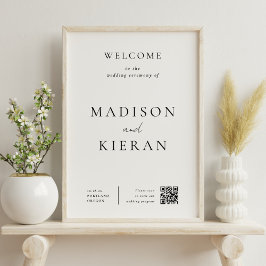 QR-kodsignatur för bröllop Välkommen till Ceremony Poster