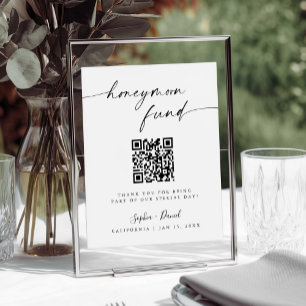 QR-kodsignatur för den minimalistiska Bröllop Hone Poster
