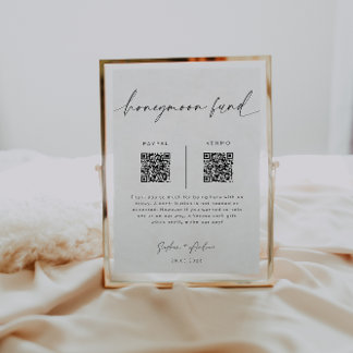 QR-kodsignatur för Honeymånfond | Minimalistiskt B Poster