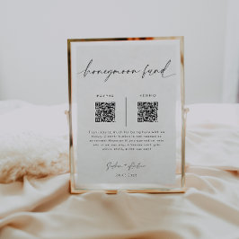 QR-kodsignatur för Honeymånfond | Minimalistiskt B Poster