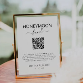 QR-kodsignatur för Honeymoon Fund QR, Bröllop Hone Inbjudningar