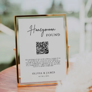 QR-kodsignatur för Honeymoon Fund QR, Bröllop Hone Inbjudningar