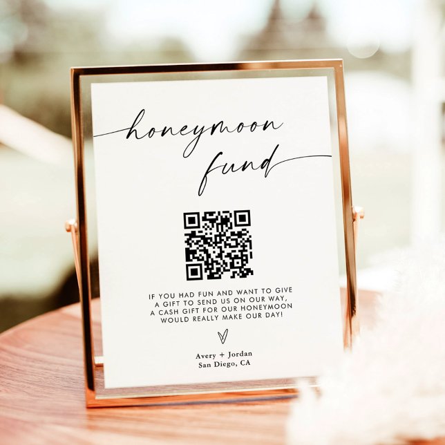 QR-kodsignatur, minimalistisk Bröllop Poster (Skapare uppladdad)